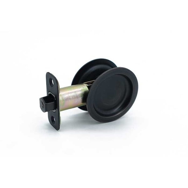 Orca Hardware Pocket Door Lock, Round, Passage Function, US10B Oil Rubbed Dark Bronze Finish PDLRD-PS-10B - main